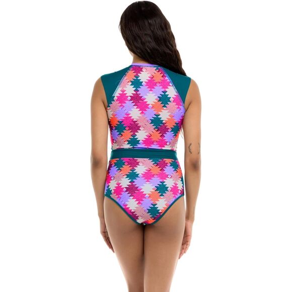NWT Body Glove Stand Up Zip Front Paddle One-Piece Swimsuit UPF 50+ US XS - Picture 2 of 5